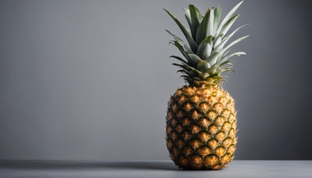 Pineapple on a grey background. Pineapple on a gray background.の素材