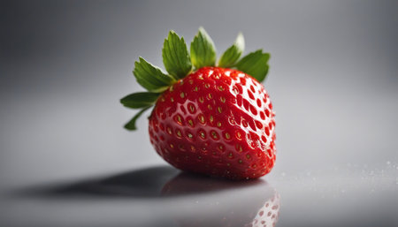 Strawberry on a white background. Close-up, selective focus.の素材