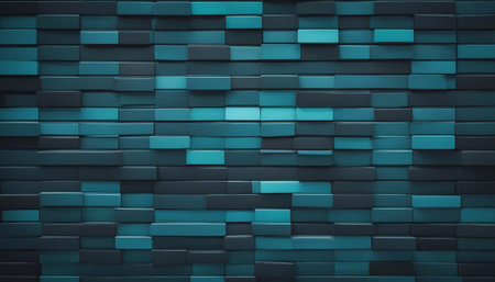 Abstract background of blue cubes. 3d rendering, 3d illustration.の素材