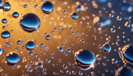Water drops on a dark background. Abstract background. 3d renderingの素材