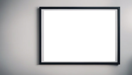 Blank picture frame on wall. Mock up, 3D Renderingの素材