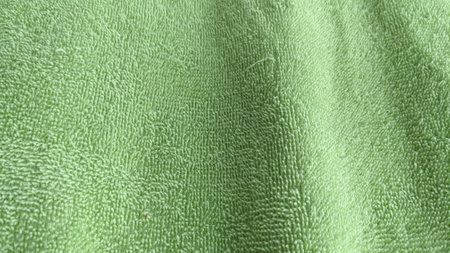 Close up of green towel texture background.の写真素材