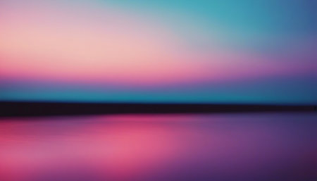 Abstract blurred background. Beautiful sunset over the sea. Colorful sky.の素材