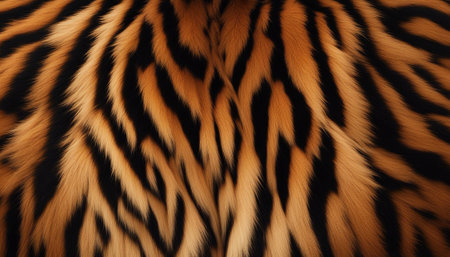 Close-up of tiger fur. Abstract animal skin texture background.の素材