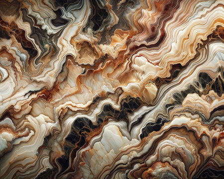 Rich Earth Tones Swirl in Natural Marble Stone Textureの素材