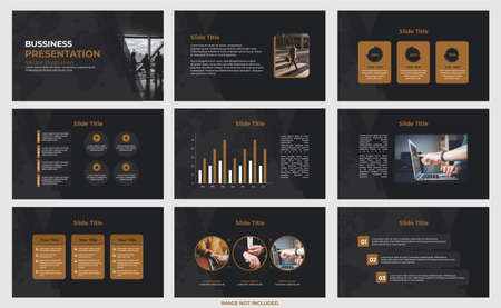 business presentation template in elegant dark brownのイラスト素材