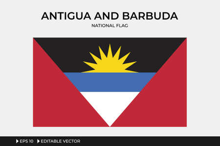 Antigua and Barbuda National Flag Illustrationのイラスト素材