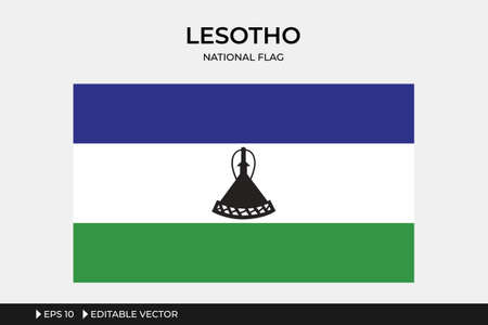 Illustration Flag of Lesothoのイラスト素材