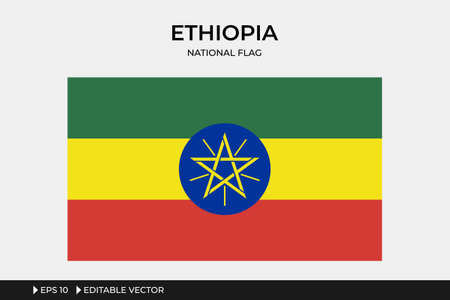 Ethiopia National Flag Illustrationのイラスト素材