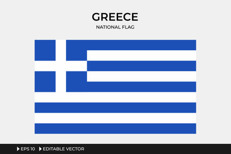 Greece National Flag Illustrationのイラスト素材