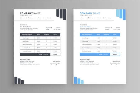invoice design templateのイラスト素材