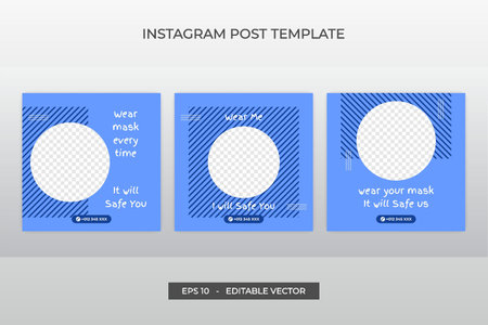 Social media post templateのイラスト素材