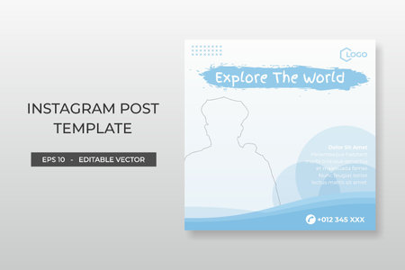 Social media post templateのイラスト素材