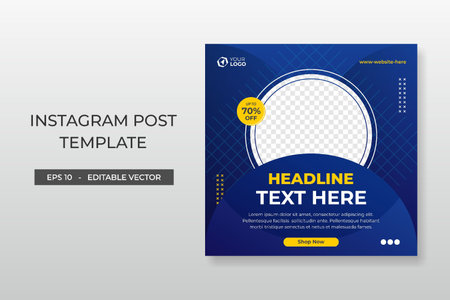 Social media post templateのイラスト素材