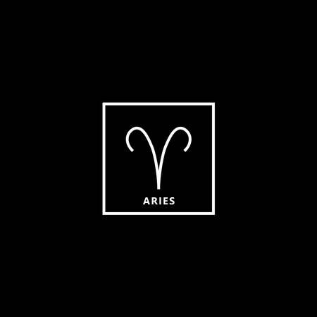 Vector flat and simple style illustration of white Astrological signs isolated on black backgroundのイラスト素材
