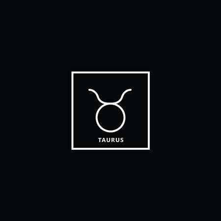 Vector flat and simple style illustration of white Astrological signs isolated on black backgroundのイラスト素材