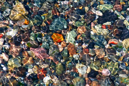 pebbles underwaterの写真素材