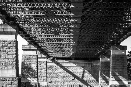 View of underneath Harbour Bridge in a sunny day. Sydney, Australia