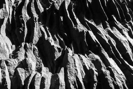 View of basalt rocks, waterfalls and pristine water of Alcantara gorges in Sicily, Italyの写真素材