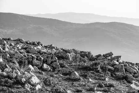 View of Rocca del Crasto near Alcara Li Fusi town in the Nebrodi Park, Sicilyの写真素材