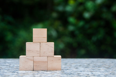 Blank wooden blocks ready for new ideas. Copy spaceの写真素材