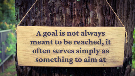 Motivational and Inspiration quote about setting and achievement. Motivational conceptの写真素材