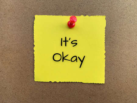 It is okay text on yellow notepad. Conceptualの写真素材