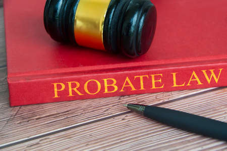 Judge gavel and Probate Law book on wooden desk. Law conceptの写真素材