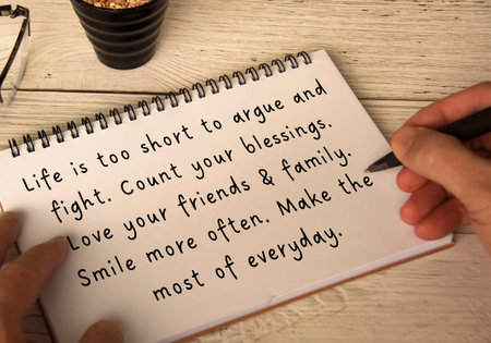 Life inspirational quote about life and blessing. Inspirational concept.