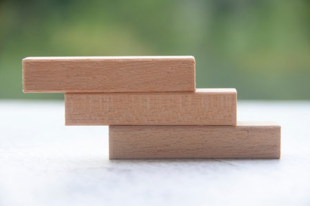Wooden blocks with customizable space for text or ideas. Copy spaceの写真素材