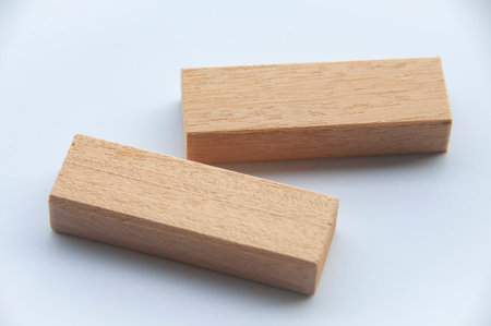 Wooden blocks with customizable space for text or ideas. Copy spaceの写真素材