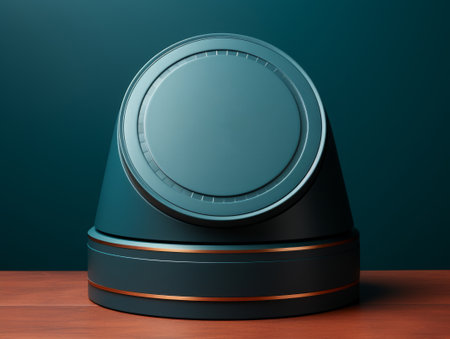 Morkup Black podium for product advertising.の素材