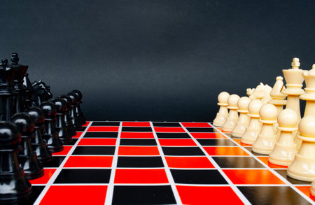 Chess game representing strategy and tactic concept