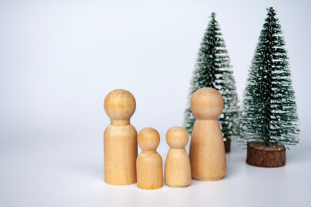 Family gathering during Christmas celebration. Family and Christmas season concept.の写真素材