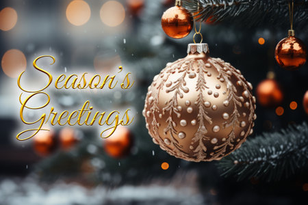 Christmas wishes with Christmas decoration background. Holiday and Christmas celebration concept.の素材