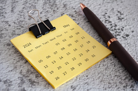 May 2024 calendar on sticky notes. Calendar conceptの写真素材