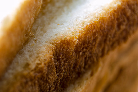 Close up of fresh bread with customizable space for text. Copy space and healthy food concept.の写真素材