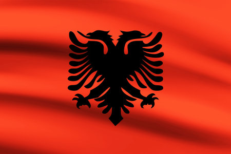 Albania flag illustration or picture. Patriotism concept.の写真素材