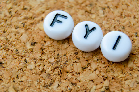 FYI stands for For Your Information, an information sharing conceptの写真素材