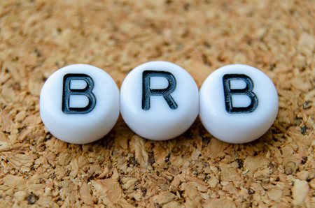 BRB representing Be Right Back. Taking a break conceptの写真素材