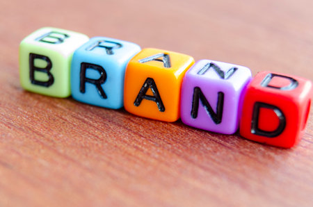 Text multicolor cubes on wooden table.の写真素材
