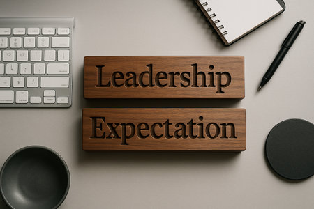 Top View of Leadership Expectation representing the Leadership Development Programs to Strengthen Strategic Decision Making Skills. Leadership development and strategy.の素材