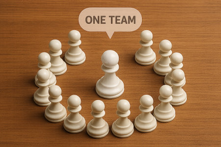 Leader work as One Team. Leadership and team work concept.の素材