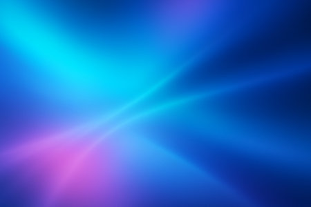 Bright blue streaks forming flowing curved light trails across a dark surface.の素材