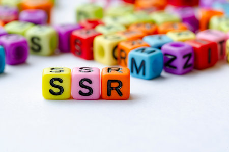 SSR text on multicolored cube representing Sustainable Systems Restoration. Conservation conceptの写真素材