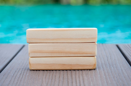 Wooden blocks with customizable space for text