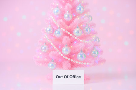Out Of Office message with wonderful Christmas and Holiday season backgroundの素材