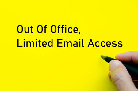 Out of office notification, limited email access. Away from office conceptの写真素材