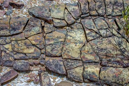 Close-up photography of sedimentary rock texture. Captured in a desert in the Andean mountains of...