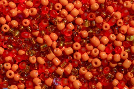 Macro photography of some colorful beads of different shape used for manufacturing jewerly and accesories.の写真素材